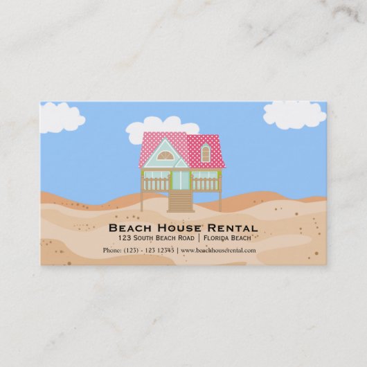 Carte De Visite Location Beach House (Devant)