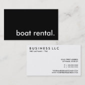 Carte De Visite location de bateau. (Devant / Derrière)