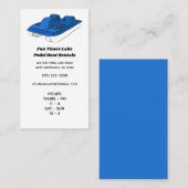 Carte De Visite Location de bateau à pédale Business et heures Ver (Devant / Derrière)