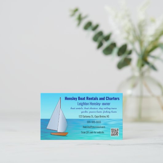 Carte De Visite Location de bateaux et chartes modifiables (Debout devant)