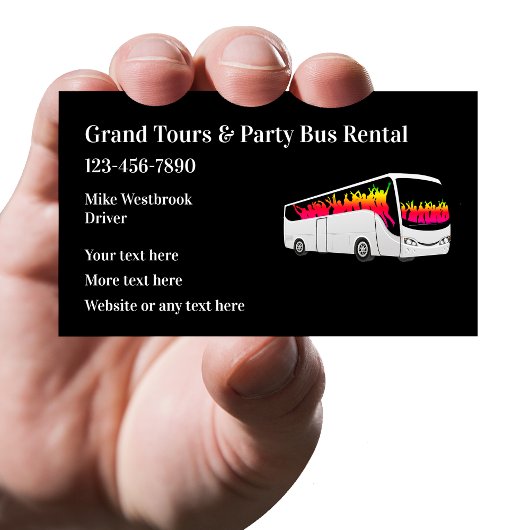 Carte De Visite Location De Bus Pour Les Visites Et Les Fêtes
