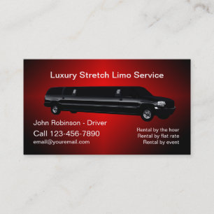 Carte De Visite Location de chauffeur de limousine chic