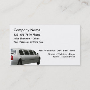 Carte De Visite Location de limousine et service de conducteur