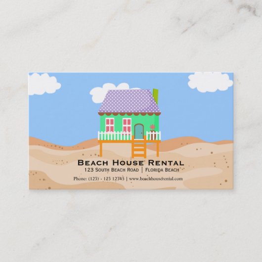 Carte De Visite Location de maison de plage (Devant)
