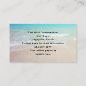 Carte De Visite Location de mon condo Emplacement tropical Grands (Dos)
