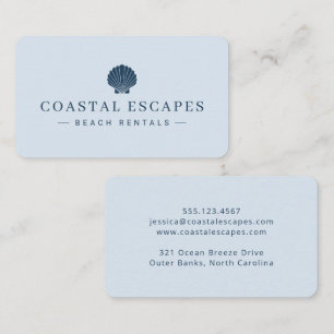 Carte De Visite Location de plage côtière minimaliste