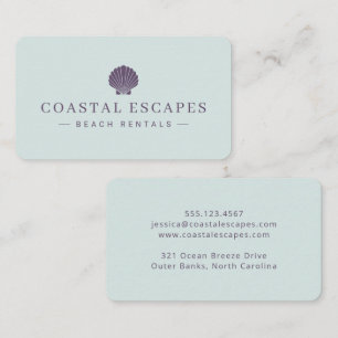 Carte De Visite Location de plage côtière minimaliste
