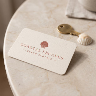 Carte De Visite Location de plage côtière minimaliste