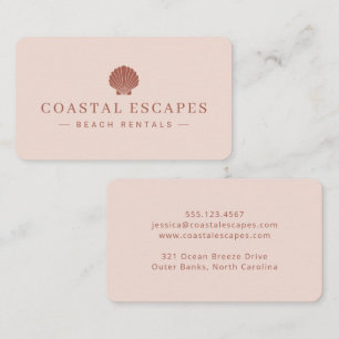 Carte De Visite Location de plage côtière minimaliste