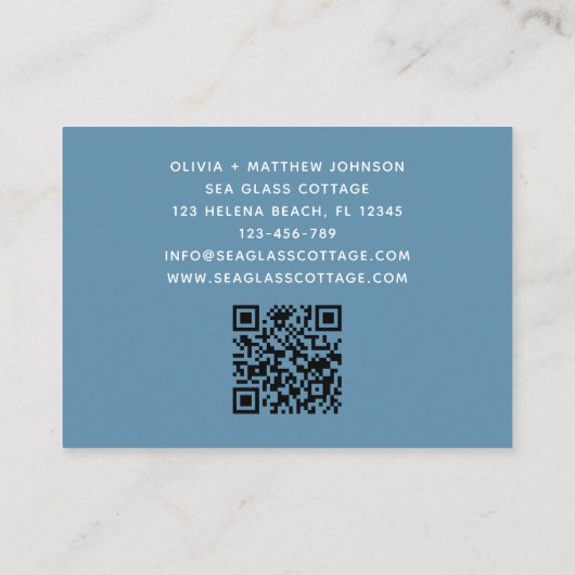 Carte De Visite Location de vacances à Beach House Code QR (Dos)