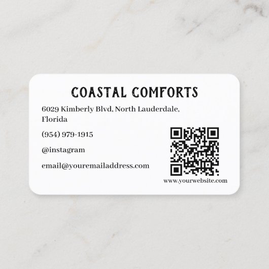 Carte De Visite Location de vacances à la maison d'hôtes Code QR (Dos)