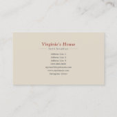Carte De Visite Location de vacances, Bed & Breakfast (Dos)