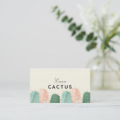 Carte De Visite Location de vacances de cactus rose et vert Airbnb (Debout devant)
