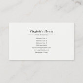 Carte De Visite Location de vacances d'hiver, Chambres d'hôte (Dos)