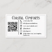 Carte De Visite Location de vacances Logo moderne | Code QR person (Dos)