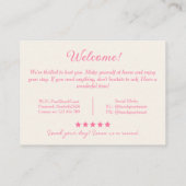 Carte De Visite Location de vacances Pink Tropical (Dos)