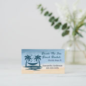 Carte De Visite Location de vacances QR Code Beach Palm Tree (Debout devant)