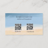 Carte De Visite Location de vacances QR Code Beach Palm Tree (Dos)