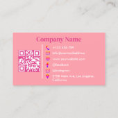 Carte De Visite Location de vacances rose Guest House QR Code (Dos)