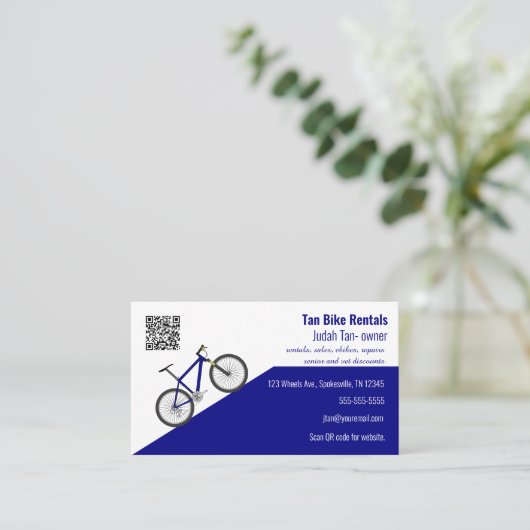 Carte De Visite Location de vélos modifiable (Debout devant)