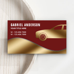 Carte De Visite Location de voiture de luxe avec chauffeur Or Roug