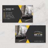 Carte De Visite Location de voiture moderne | Jaune gris (Devant / Derrière)