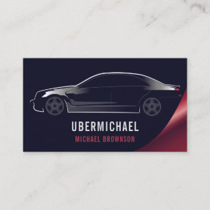 Carte De Visite Location de voiture Navy Rouge Luxe Conducteur For