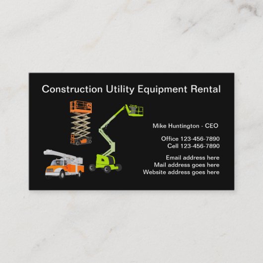 Carte De Visite Location d'équipement de construction (Devant)