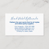 Carte De Visite Location d'événement d'approvisionnement de la par (Dos)