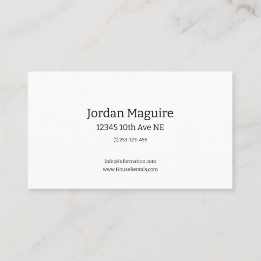 Carte De Visite Location Maison (Dos)