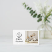 Carte De Visite Location Maison de vacances moderne| Code QR perso (Debout devant)