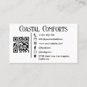 Carte De Visite Location Maison de vacances moderne| Code QR perso (Dos)