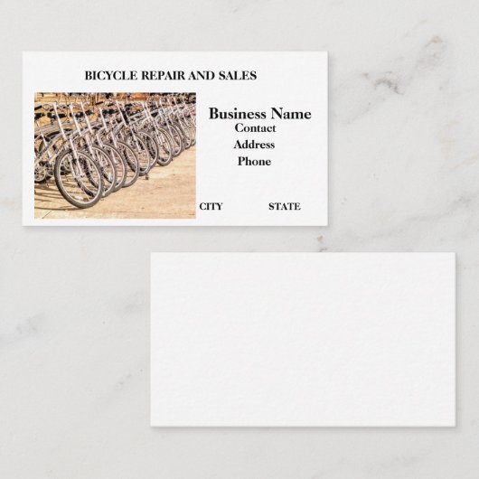 Carte De Visite location vélo spokes pédale "handle bar" (Devant / Derrière)