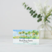 Carte De Visite Locations de propriétés de plage d'art d'océan de (Debout devant)