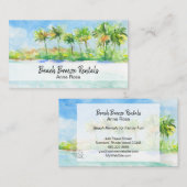 Carte De Visite Locations de propriétés de plage d'art d'océan de (Devant / Derrière)