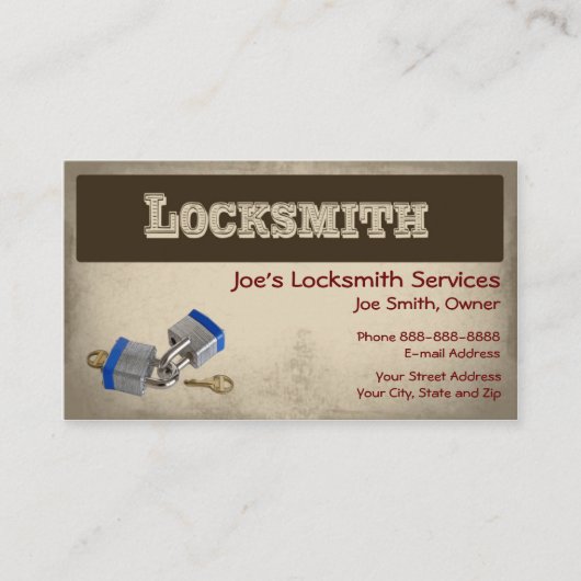 Carte de visite Locksmith (Devant)