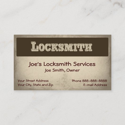 Carte de visite Locksmith (Devant)