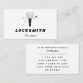 Carte De Visite Locksmith Services Clé Gris & Étincelle Classique (Devant / Derrière)