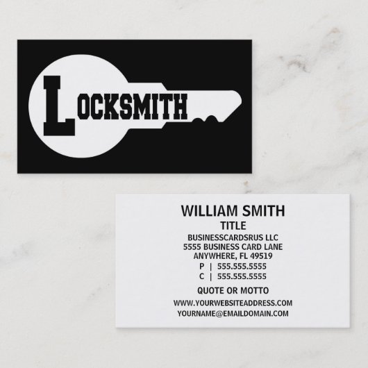 Carte de visite Locksmith Word (Devant / Derrière)