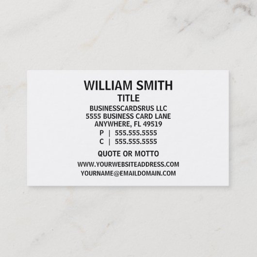 Carte de visite Locksmith Word (Dos)