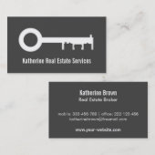 Carte De Visite Logement moderne Silhouette Agent immobilier (Devant / Derrière)