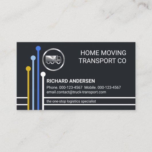 Carte De Visite Logistics Transport Route Lines Trucker (Devant)