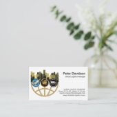 Carte De Visite Logistique créative du cadre urbain mondial (Debout devant)