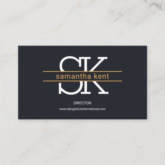 Carte De Visite Logistique des bandes Brown de monogrammes élégant (Devant)