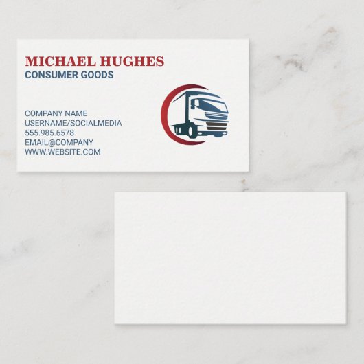 Carte De Visite Logistique | Services de livraison de camions (Devant / Derrière)