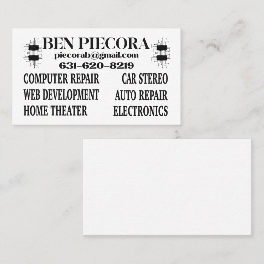 Carte De Visite Logo (Devant / Derrière)