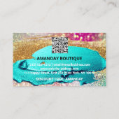 Carte De Visite Logo 100 QRCODE 20%OFF Code Gold Parties scintilla (Dos)