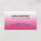 Carte De Visite Logo à dégradé de rose fuchsia chaud (Dos)