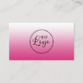 Carte De Visite Logo à dégradé de rose fuchsia chaud (Devant)