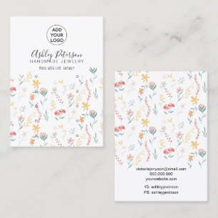 Carte De Visite Logo à motif floral modifiable boucle à oreille mu